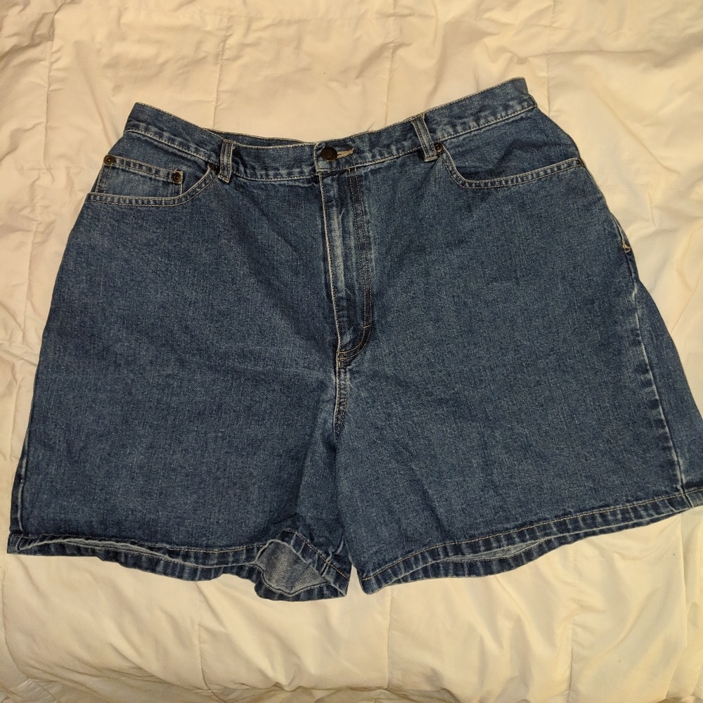 High waisted denim shorts